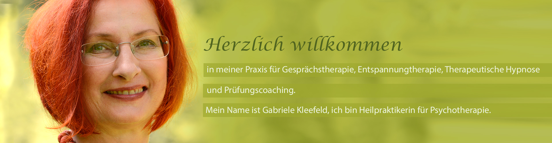 Praxis für Gesprächstherapie, Entspannungstherapie, Therapeutische Hypnose, Gabriele Kleefeld, Heilpraktikerin für Psychotherapie